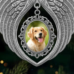 Custom Photo Metal Angel Wings Ornament - Personalized Pet Memorial Sympathy Gifts For Dog Lovers, Cat Lovers - Your Paws Left Prints On Our Souls