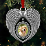 Custom Photo Metal Angel Wings Ornament - Personalized Pet Memorial Sympathy Gifts For Dog Lovers, Cat Lovers - Your Paws Left Prints On Our Souls
