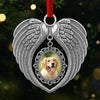 Custom Photo Metal Angel Wings Ornament - Personalized Pet Memorial Sympathy Gifts For Dogs, Cats - Your Paws Left Prints On Our Souls