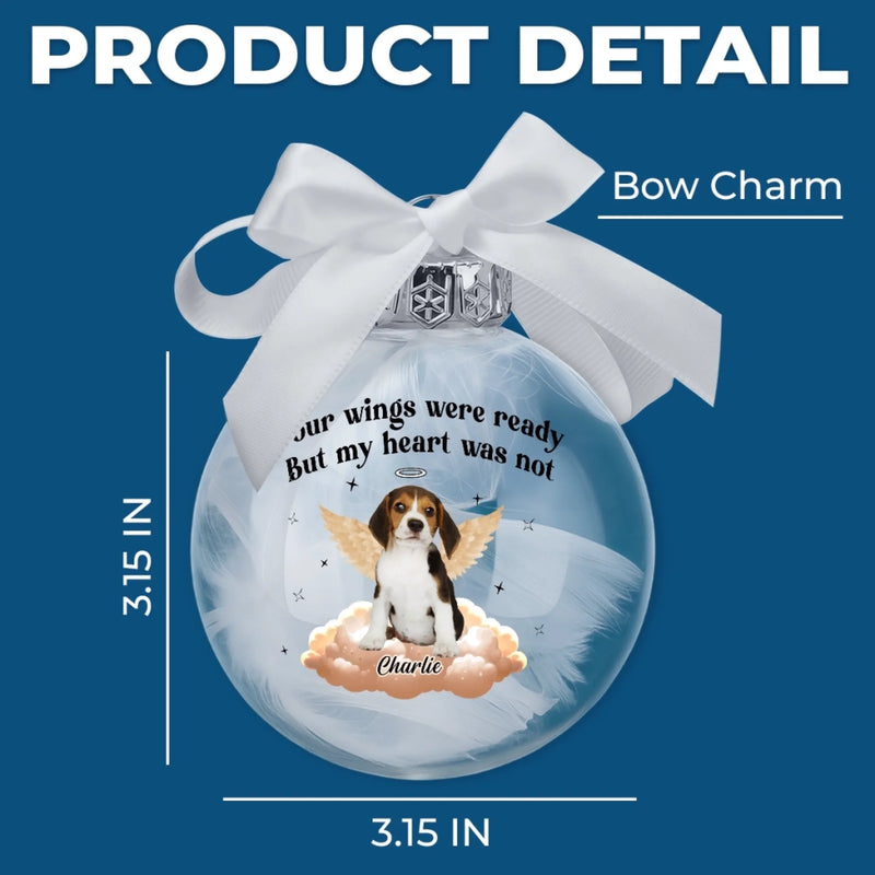 Custom Photo Ornament Ball - Personalized Pet Memorial Sympathy Gifts For Dogs, Cats - Angel Paws Watching Over Me