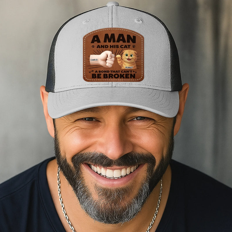 Custom Shaped Leather Patch Hat - Personalized Birthday Gifts For Cat Lovers, Cat Mom And Dad - Feline My Best Self