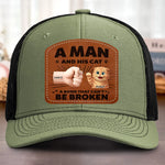 Custom Shaped Leather Patch Hat - Personalized Birthday Gifts For Cat Lovers, Cat Mom And Dad - Feline My Best Self