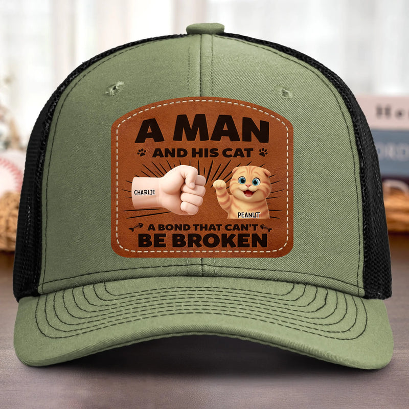 Custom Shaped Leather Patch Hat - Personalized Birthday Gifts For Cat Lovers, Cat Mom And Dad - Feline My Best Self