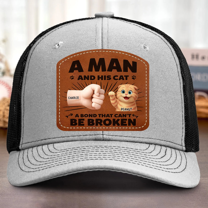 Custom Shaped Leather Patch Hat - Personalized Birthday Gifts For Cat Lovers, Cat Mom And Dad - Feline My Best Self