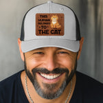 Custom Shaped Leather Patch Hat - Personalized Birthday Gifts For Cat Lovers, Cat Mom And Dad - Owned By The Cat Proudly
