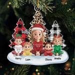 Custom Acrylic Ornament - Personalized Christmas Birthday Gifts For Mom, Grandma - Christmas Joy With The Kids