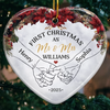 Custom Ceramic Ornament - Personalized Anniversary Christmas Wedding Gifts For Husband And Wife, Him And Her -  Forever Begins This Christmas