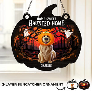 Custom Window Hanging Suncatcher Ornament - Personalized Halloween Birthday Gifts For Dog Cat Lovers, Dog Dad And Mom, Cat Owners - Welcome To Our Spooky Squad
