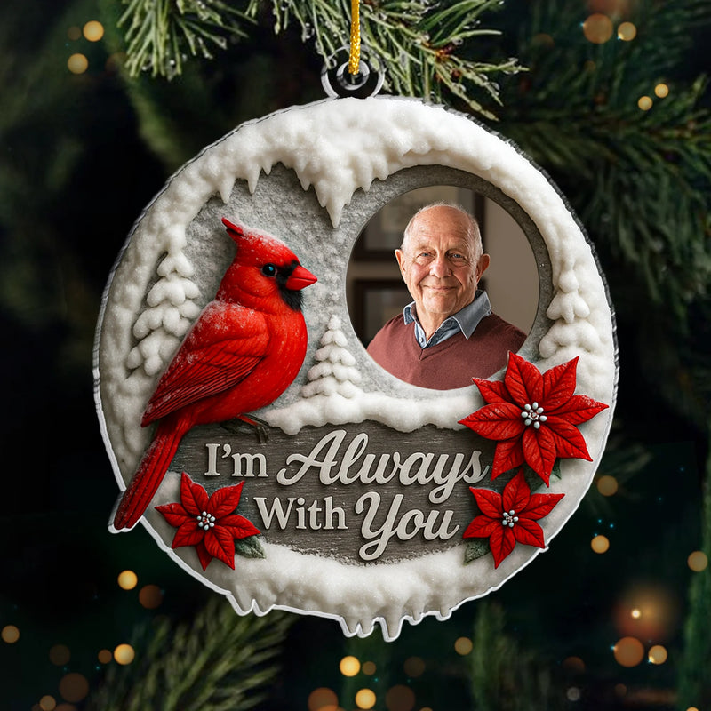 Custom Photo Acrylic Ornament - Personalized Memorial Sympathy Gifts For Loss Of Mom, Dad - Your Love Lives On