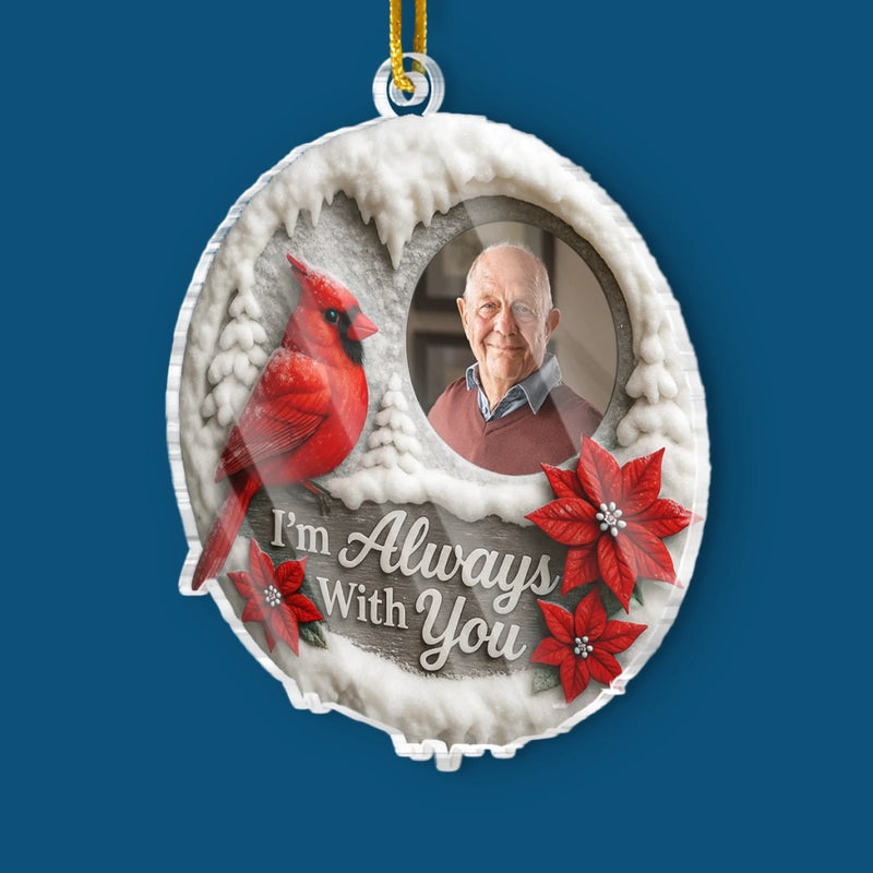 Custom Photo Acrylic Ornament - Personalized Memorial Sympathy Gifts For Loss Of Mom, Dad - Your Love Lives On