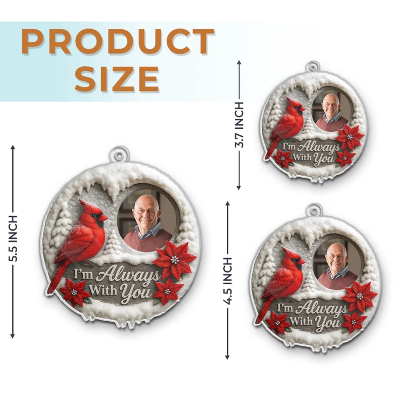 Custom Photo Acrylic Ornament - Personalized Memorial Sympathy Gifts For Loss Of Mom, Dad - Your Love Lives On
