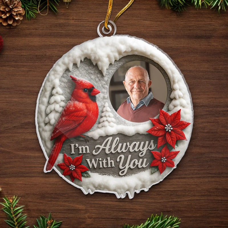 Custom Photo Acrylic Ornament - Personalized Memorial Sympathy Gifts For Loss Of Mom, Dad - Your Love Lives On