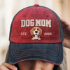Custom Embroidered Effect Washed Denim Baseball Cap - Personalized Birthday Gifts For Dog Cat Lovers, Dog Dad And Mom, Cat Owners - Best Dog Mom Ever