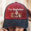 Custom Embroidered Effect Washed Denim Baseball Cap - Personalized Birthday Gifts For Dog Lovers, Dog Dad And Mom - Boss Of The Fur Squad