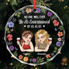 Custom Circle Glass Ornament - Personalized Christmas Best Friend Birthday Gifts For Women, Besties, Sisters, BFF - Built Different, But Still Besties