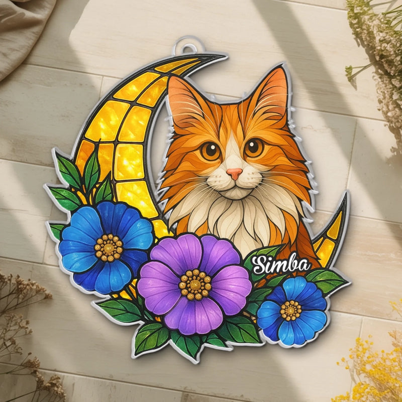 Custom Pet Photo Cat Lover Gifts - Personalized Acrylic Suncatcher Ornament