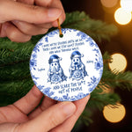 Custom Ceramic Ornament - Personalized Best Friend Christmas Birthday Gifts For Women, Besties, Sisters, BFF - Ghost Besties Forever