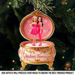 Custom Photo Acrylic Ornament - Personalized Christmas Best Friend Birthday Gifts For Besties, Sisters, BFF - Forever Besties In Pink