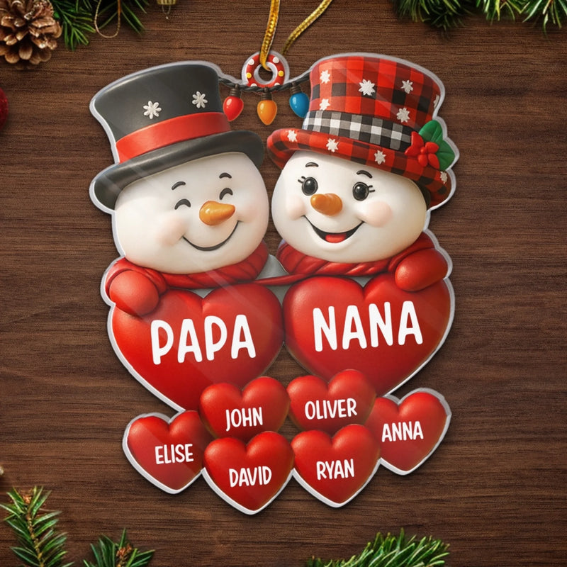 Custom Acrylic Ornament - Personalized Christmas Birthday Gifts For Mom, Dad, Kids - Love Made This Family