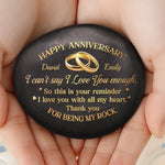 Custom Printed Rock - Personalized Anniversary Wedding Gifts For Husband, Wife, Couple - Our Love Grows With Time
