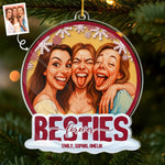 Custom Photo Funny Caricature Acrylic Ornament - Personalized Christmas Best Friend Birthday Gifts For Best Friends, Sisters, BFF - Forever Connected