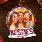 Custom Photo Funny Caricature Acrylic Ornament - Personalized Christmas Best Friend Birthday Gifts For Best Friends, Sisters, BFF - Forever Connected
