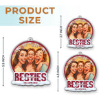Custom Photo Funny Caricature Acrylic Ornament - Personalized Christmas Best Friend Birthday Gifts For Best Friends, Sisters, BFF - Forever Connected