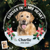 Custom Photo Circle Glass Ornament - Personalized Pet Memorial Sympathy Gifts For Dogs, Cats - Gone But Never Forgotten