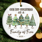 Family Is Like A Christmas Tree, It Needs Love To Shine Bright - Family Personalized Custom 3D Inflated Effect Printed Ornament - Ceramic Round Shaped - Christmas Gift For Family Members, First Christmas