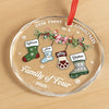 Custom Circle Glass Ornament - Personalized Christmas Birthday Gifts For Mom, Dad, Kids - Our First Christmas Together