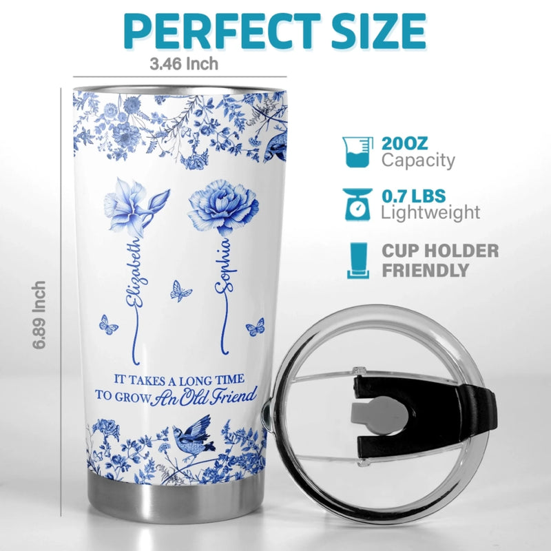 Custom Tumbler - Personalized Best Friend Christmas Birthday Gifts For Women, Besties, Sisters, BFF - Growing Together Through The Years
