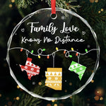 Custom Long Distance Circle Glass Ornament - Personalized Christmas Best Friend Birthday Gifts For Family - Wish We Were Closer Always
