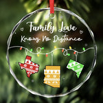 Custom Long Distance Circle Glass Ornament - Personalized Christmas Best Friend Birthday Gifts For Family - Wish We Were Closer Always