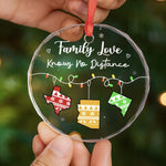 Custom Long Distance Circle Glass Ornament - Personalized Christmas Best Friend Birthday Gifts For Family - Wish We Were Closer Always