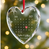 Custom Heart Glass Ornament - Personalized Anniversary Christmas Wedding Gifts For Husband And Wife, Him And Her - Married And Merry