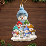 Custom Acrylic Ornament - Personalized Christmas Birthday Gifts For Mom, Grandma - Frosty Family Fun