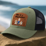 Custom Name Dogfather Gifts for Dog Lovers - Personalized Custom Shaped Leather Patch Cap