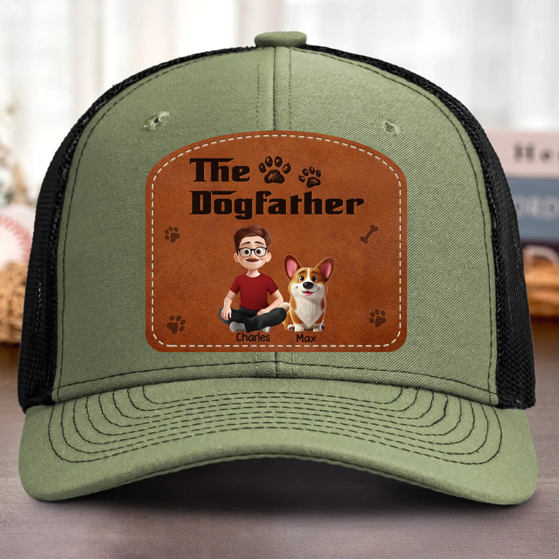 Custom Shaped Leather Patch Hat - Personalized Birthday Gifts For Dog Lovers, Dog Dad And Mom - Treat Dealer