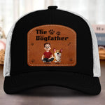 Custom Name Dogfather Gifts for Dog Lovers - Personalized Custom Shaped Leather Patch Cap