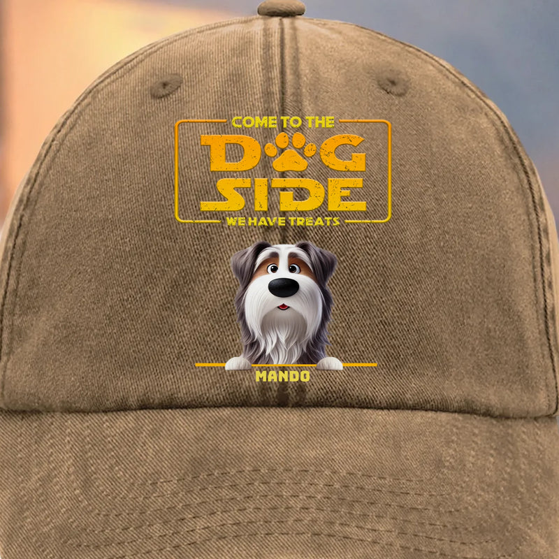 Custom Vintage Washed Denim Baseball Cap - Personalized Birthday Gifts For Dog Lovers, Dog Dad And Mom - Pug Trooper On Duty