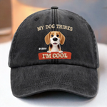 Custom Vintage Washed Denim Baseball Cap - Personalized Birthday Gifts For Dog Lovers, Dog Dad And Mom - Bark Side Forever