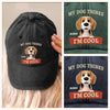 Custom Vintage Washed Denim Baseball Cap - Personalized Birthday Gifts For Dog Lovers, Dog Dad And Mom - Bark Side Forever