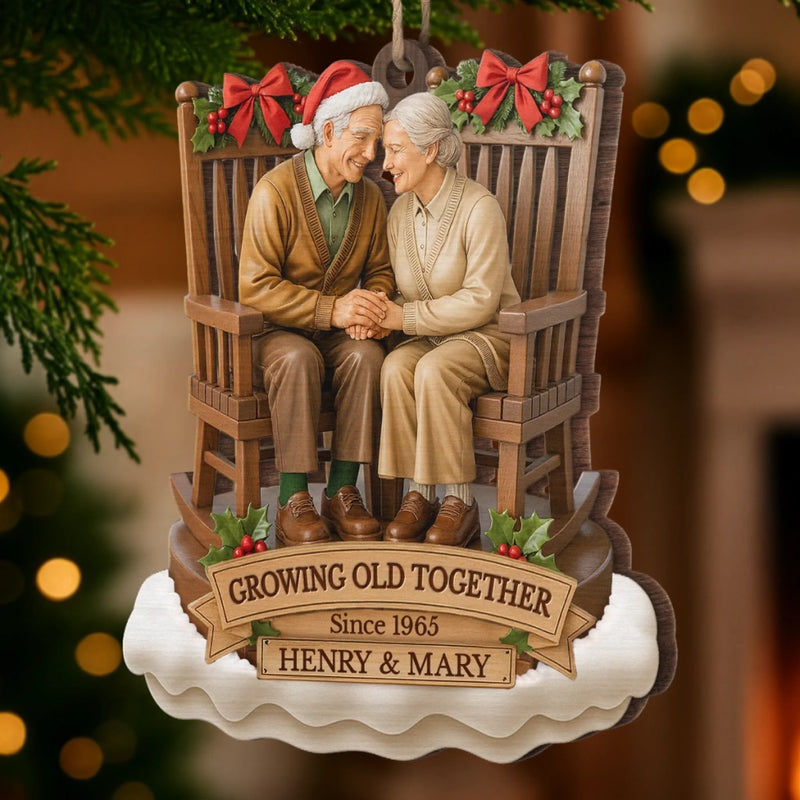 Custom Wood Ornament - Personalized Anniversary Christmas Wedding Gifts For Husband And Wife, Him And Her - Love Grows With The Years