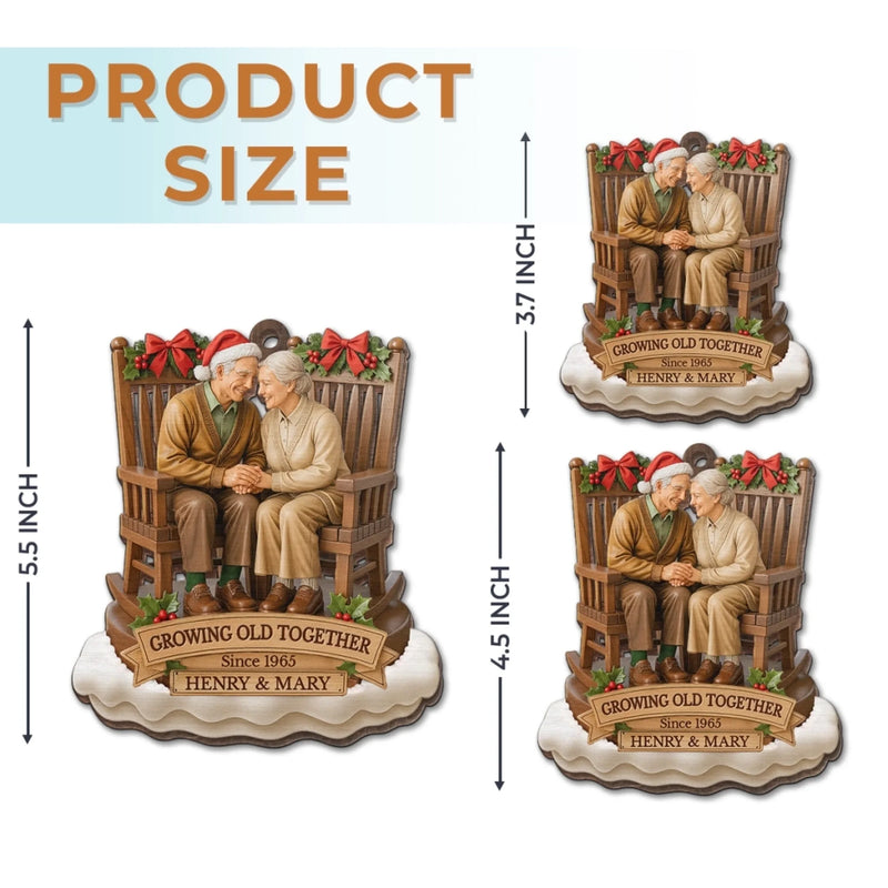 Custom Wood Ornament - Personalized Anniversary Christmas Wedding Gifts For Husband And Wife, Him And Her - Love Grows With The Years