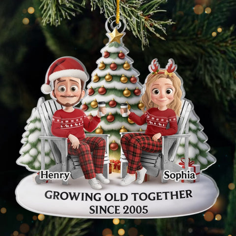Custom Acrylic Ornament - Personalized Anniversary Christmas Wedding Gifts For Husband And Wife, Him And Her - Forever My Christmas Date