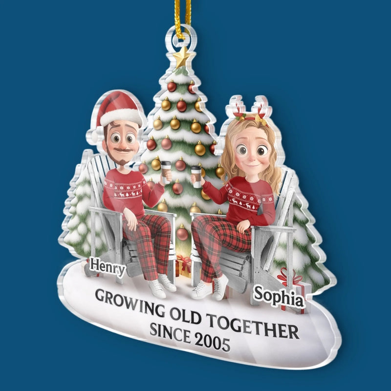 Custom Acrylic Ornament - Personalized Anniversary Christmas Wedding Gifts For Husband And Wife, Him And Her - Forever My Christmas Date