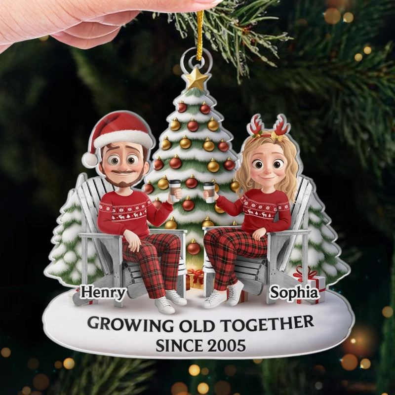 Custom Acrylic Ornament - Personalized Anniversary Christmas Wedding Gifts For Husband And Wife, Him And Her - Forever My Christmas Date