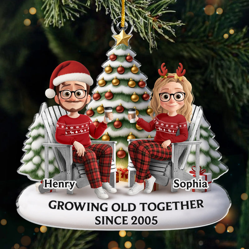 Custom Acrylic Ornament - Personalized Anniversary Christmas Wedding Gifts For Husband And Wife, Him And Her - Forever My Christmas Date
