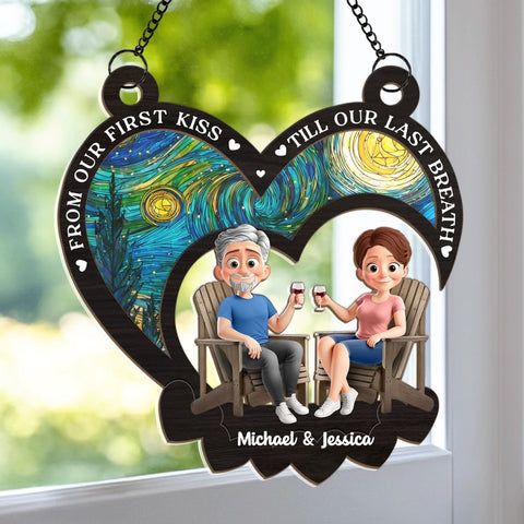 Custom Window Hanging Suncatcher Ornament - Personalized Anniversary Wedding Gifts For Husband And Wife, Him And Her - You’re My Forever Home