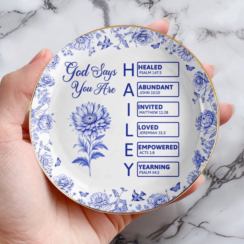 Custom Full-Print Round Jewelry Dish - Personalized Best Friend Birthday Gifts For Women, Besties, Sisters, BFF - Faith Defines You